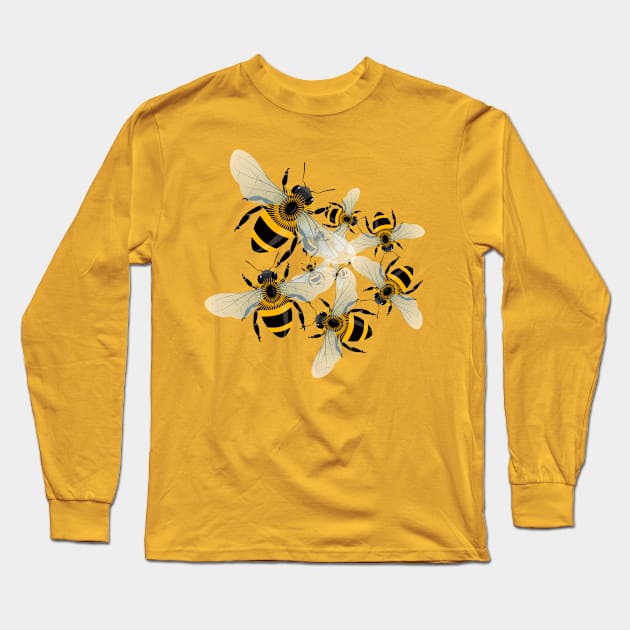 Bee inspiraled Long Sleeve T-Shirt by Ricogfx